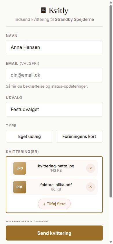 Mobile-upload af kvittering